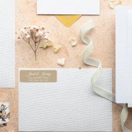 Khaki Stylized Names Wedding Rücksendeadresse