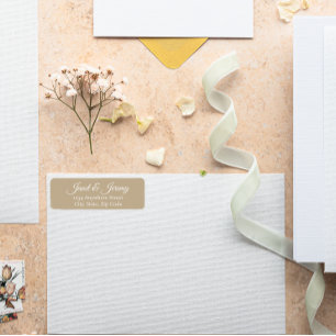 Khaki Stylized Names Wedding Rücksendeadresse