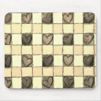 Khaki tan Creme Gingham Mouse pad Mousepad