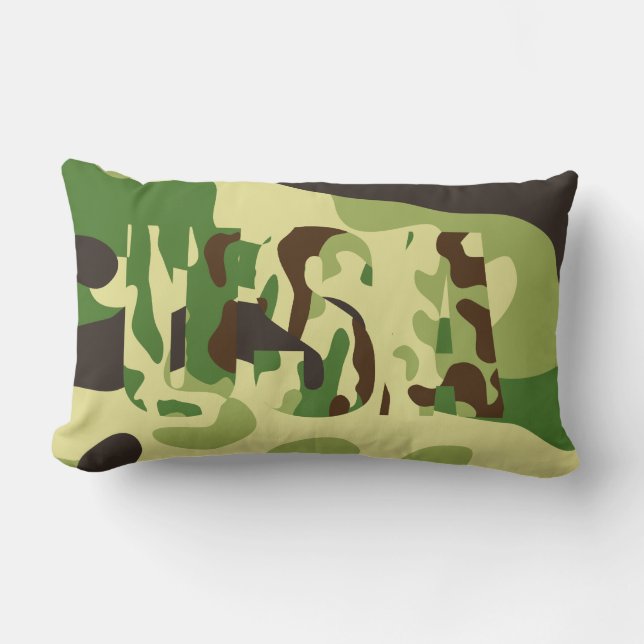 Khaki-Tarnschild Lendenkissen (Vorderseite)