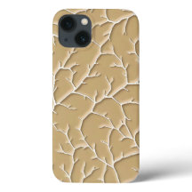 Khaki-Zweig-Muster-iPhone-Hülle mit Textur