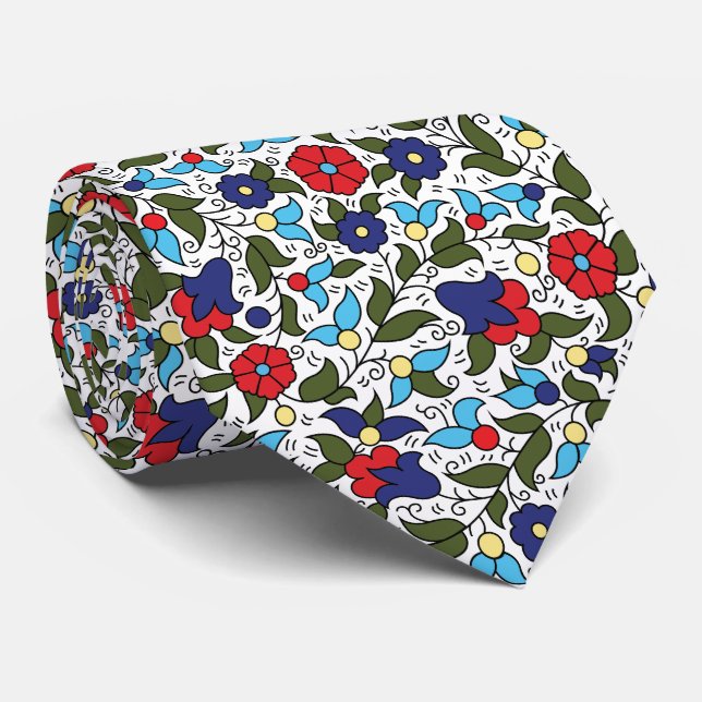 Khalil Hebron Keramik Falastini Henna Print Krawatte (Gerollt)