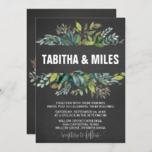Khalkboard Foliage Wraath Backing Wedding Card