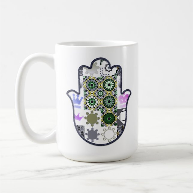 Khamsa Hand Patchwork 1 Kaffeetasse (Links)