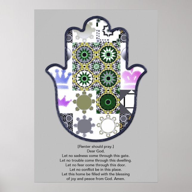 Khamsa Hand Poster Design 1 Mieter (Vorne)