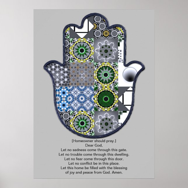 Khamsa Hand Poster Design 2 Besitzer Hochwertig (Vorne)