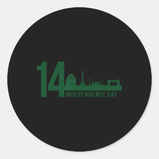 Khan 14 August Unabhängigkeitstag Pakistan Patriot Runder Aufkleber
