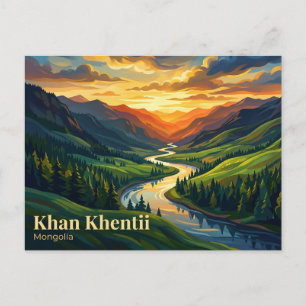 Khan Khentii Streng geschütztes Gebiet Mongolei Postkarte