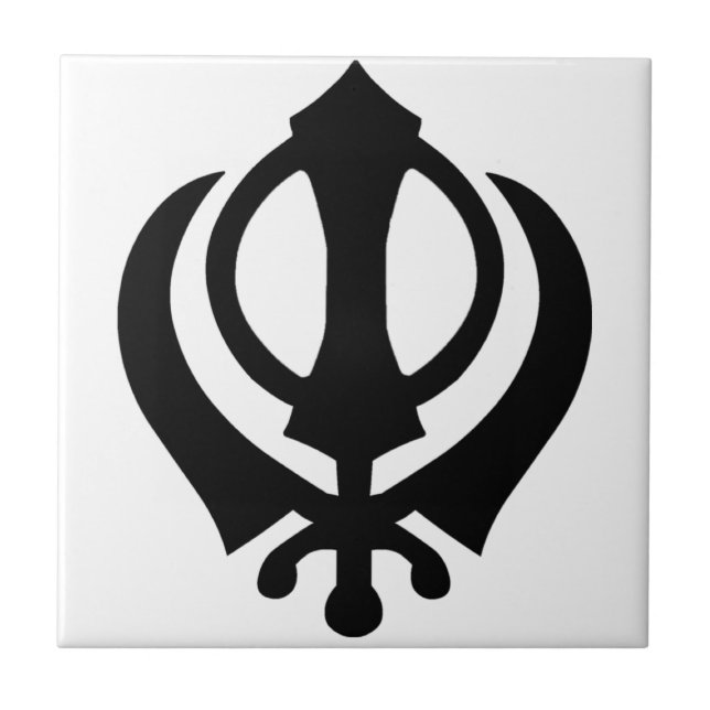Khanda Sikh-Symbol Fliese (Vorderseite)
