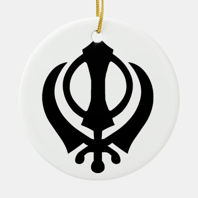 Khanda Sikh-Symbol Keramikornament (Vorne)