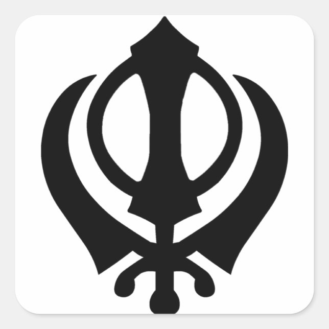 Khanda Sikh Symbol Quadratischer Aufkleber (Vorderseite)