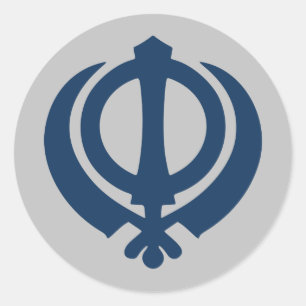 Khanda-Symbol (Sikh) Runder Aufkleber