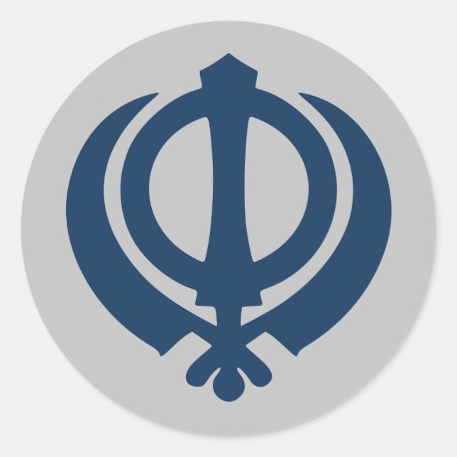 Khanda-Symbol (Sikh) Runder Aufkleber (Vorderseite)