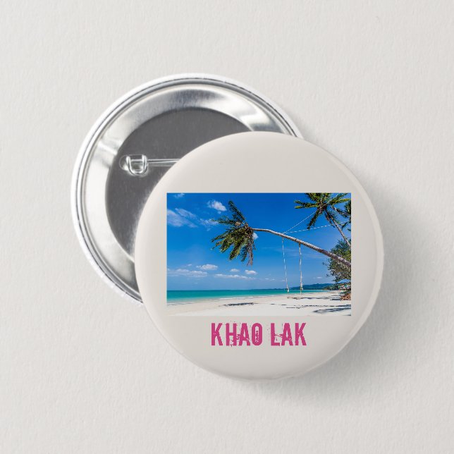 Khao Lak Phang-Nga Thailand Beach Panorama Holiday Button (Vorne & Hinten)