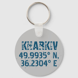Kharkiv Ukraine Latitude & Longitude beunruhigt Schlüsselanhänger