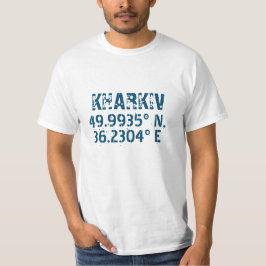 Kharkiv Ukraine Latitude & Longitude Distressed    T-Shirt