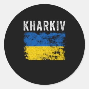 Kharkiv Ukraine Ukrainisches Patriotisch Runder Aufkleber