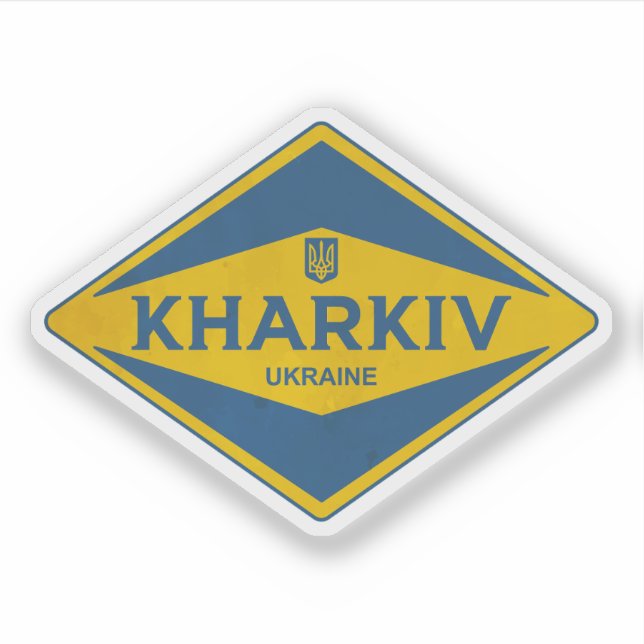 Kharkiv Ukraine Vintag Aufkleber (Vorderseite)