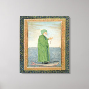 Khawa Khizir Khan Reiten auf einem Fisch, vom Leinwanddruck