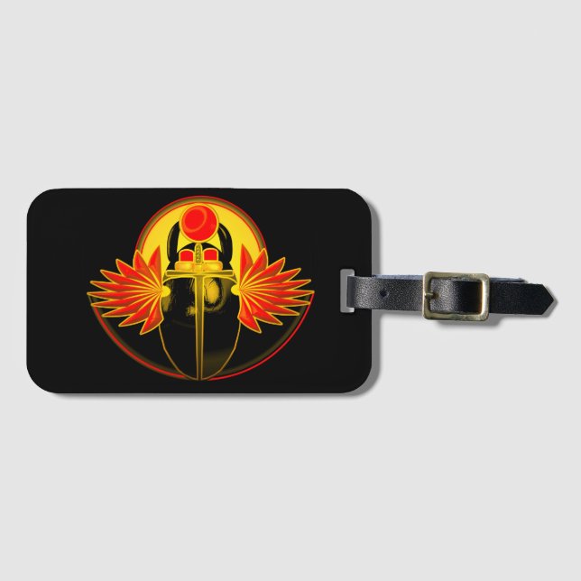 Kherpi Gott der aufsteigenden Sonne, Scharfkäfer. Gepäckanhänger (Vorderseite (Horizontal))