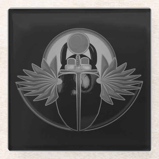 Kherpi Gott der aufsteigenden Sonne, Scharfkäfer. Glasuntersetzer (Vorderseite)