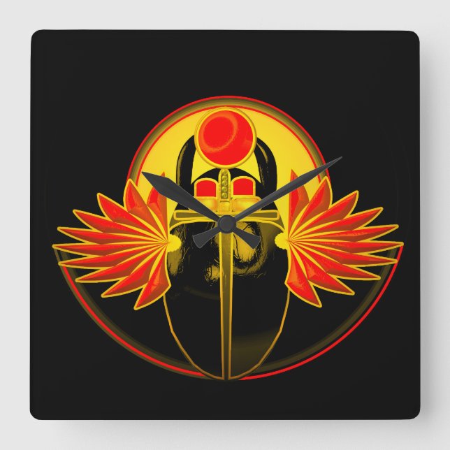 Kherpi Gott der aufsteigenden Sonne, Scharfkäfer. Quadratische Wanduhr (Vorderseite)