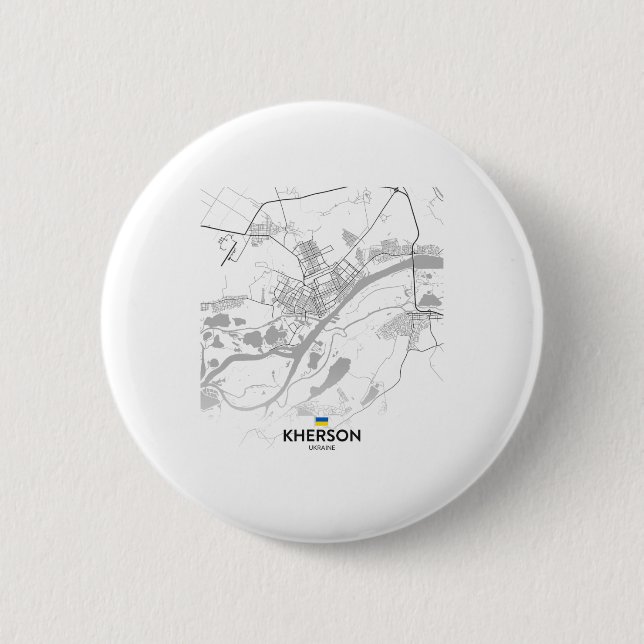 Kherson Ukraine Karte Flagge  Button (Vorderseite)