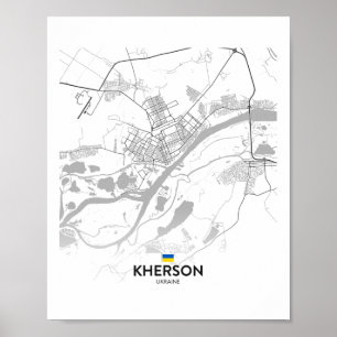 Kherson Ukraine Karte Flagge Poster