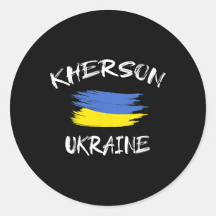 Kherson Ukraine Souvenir Ukrainische Landesflagge Runder Aufkleber