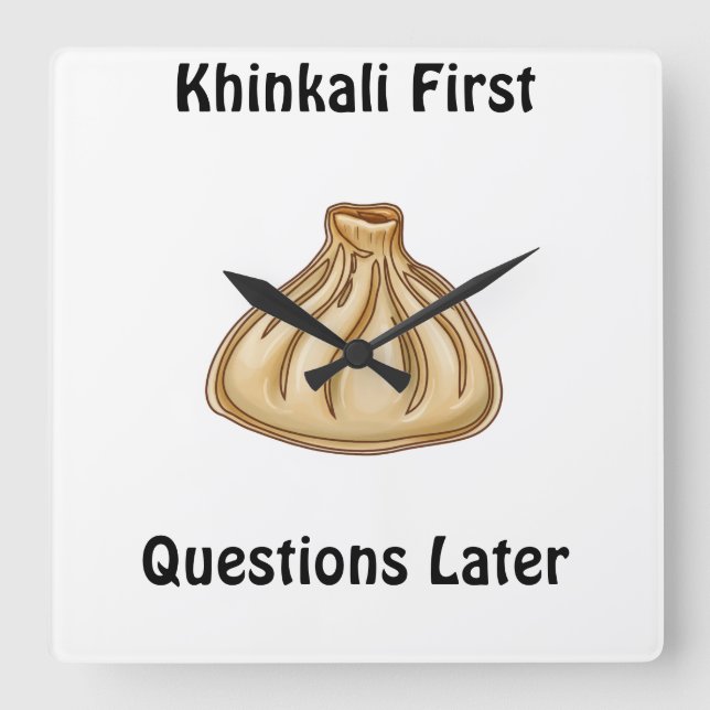 Khinkali Quadratische Wanduhr (Vorderseite)
