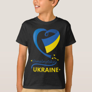 Khmelnytskyi Ukraine Nationalflagge Herz-Emblem Cr T-Shirt