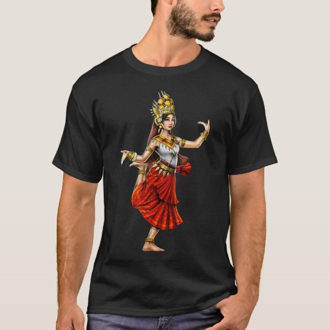 Khmer Cambodian Apsara Dancer T-Shirt (Vorderseite)