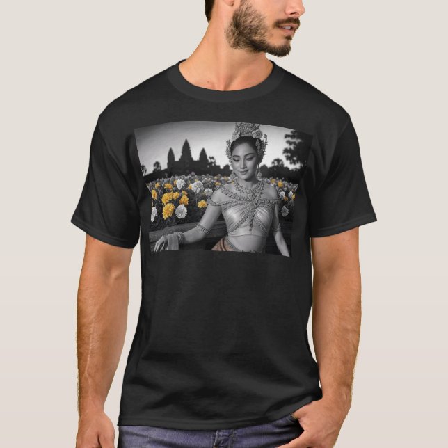 Khmer Mona Lisa in Angkor Wat T-Shirt (Vorderseite)