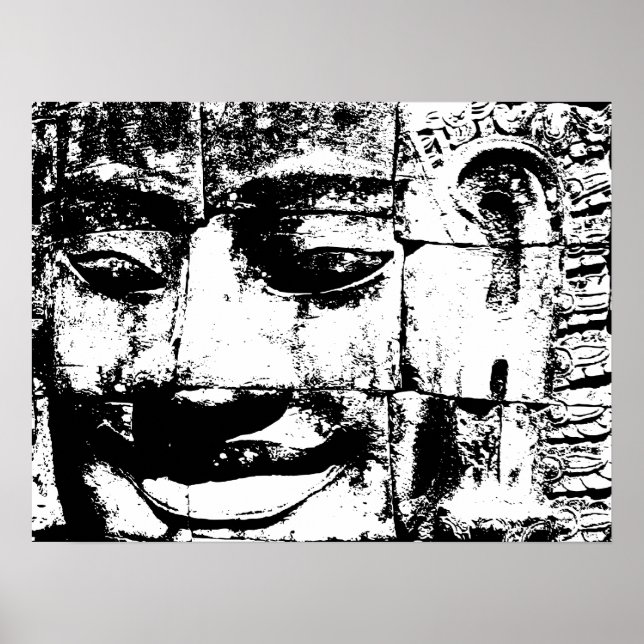 Khmer Stone Gesicht ... Bayon Temple, Kambodscha Poster (Vorne)