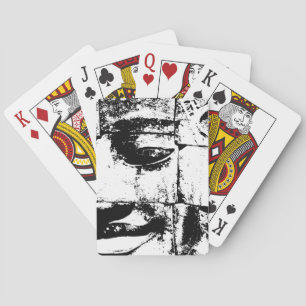 Khmer Stone Gesicht ... Bayon Temple, Kambodscha Spielkarten