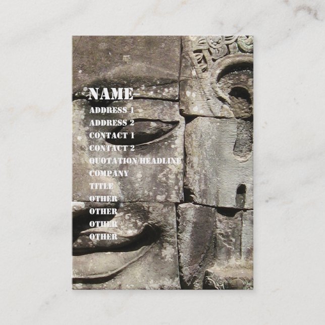 Khmer Stone Gesicht ... Bayon Temple, Kambodscha Visitenkarte (Vorderseite)
