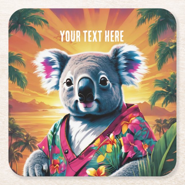 Khoala Rechteckiger Pappuntersetzer (Vorderseite)