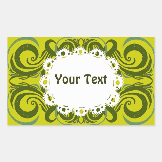 Khokhloma Exotique Rechteckiger Aufkleber (Vorderseite)