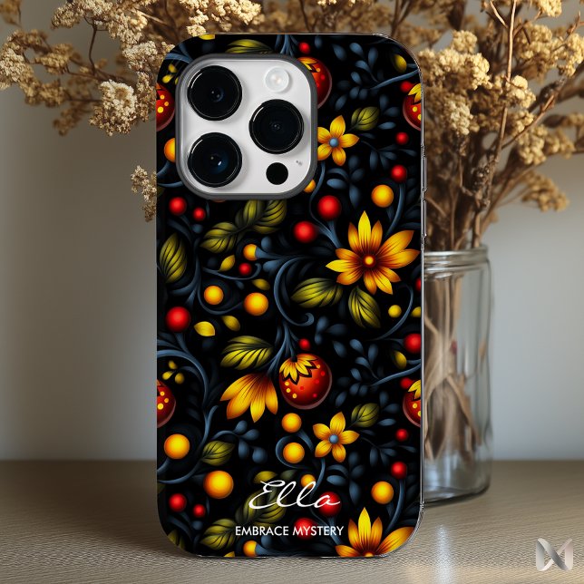 Khokhloma Floral Elegante - Moderne Drehung über K Case-Mate iPhone Hülle (Von Creator hochgeladen)
