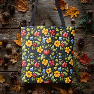 Khokhloma Floral Muster Tote Beutel