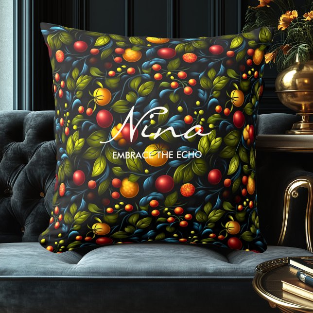 Khokhloma Inspiriert Zierkissen für Blumenmuster (Von Creator hochgeladen)