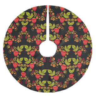 Khokhloma Russian Berries: Traditioneller Stil Polyester Weihnachtsbaumdecke