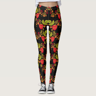 Khokhloma Russische Beeren: Traditioneller Stil Leggings
