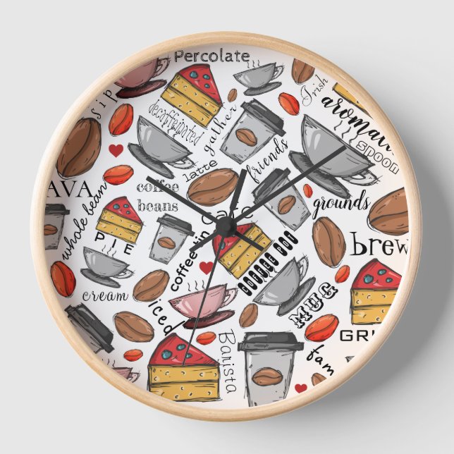 KHS Coffee Lover Coffee Shop oder Café Clock Uhr (Vorderseite)