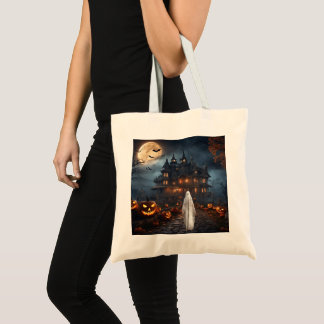 KHS Halloween Haunted House with Ghost Tote Bag Tragetasche