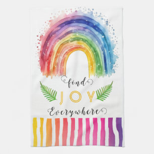 KHSWatercolor Whimsical Boho Rainbow Küchentuch