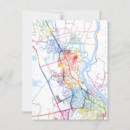 Khulna Bangladesh City Map Postkarte