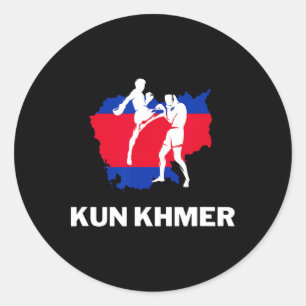 Khun Khmer Cambodia Martial Arts Kick Boxing Kampf Runder Aufkleber