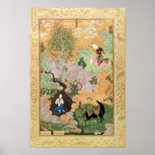 Khusrau sieht Shirin, in einem Strom zu baden Poster