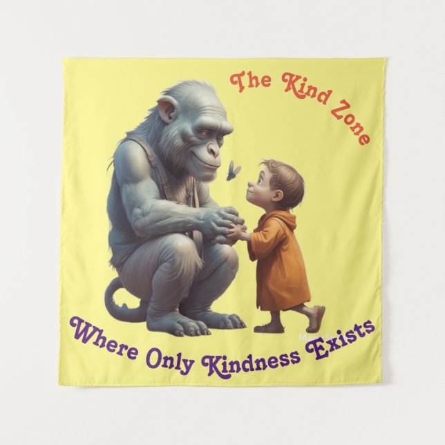 KI, bei der nur Kindheit existiert, Tapisserie/Hin Wandteppich (Vorderseite)